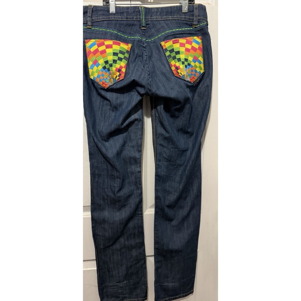 Coogi 7/8 tall 32 x 33 1/2 rainbow bright colors straight leg jeans denim pants